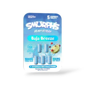 smurphs heavy hitters 7 hydroxymitragynine chewable tablets baja breeze 200mg 5ct 80856