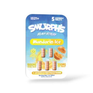 smurphs heavy hitters 7 hydroxymitragynine chewable tablets mandarin ice 200mg 5ct 10099