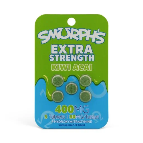Smurphs 7 Hydroxymitragynine Extra Strength 80mg Kiwi Acai 5ct Front 500x500 1